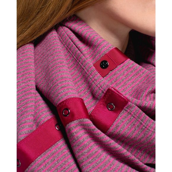 Lululemon Vinyasa Rulu Scarf Hyper Stripe Heathered Bordeaux Drama - Picture 9 of 13